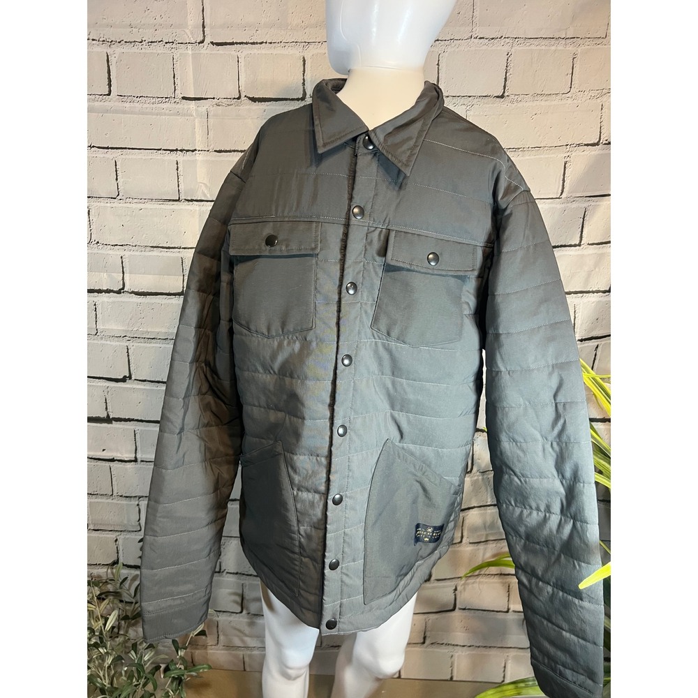 United By Blue Mens Bison Snap Jacket Medium Charcoal Gray Quilted Made In USA